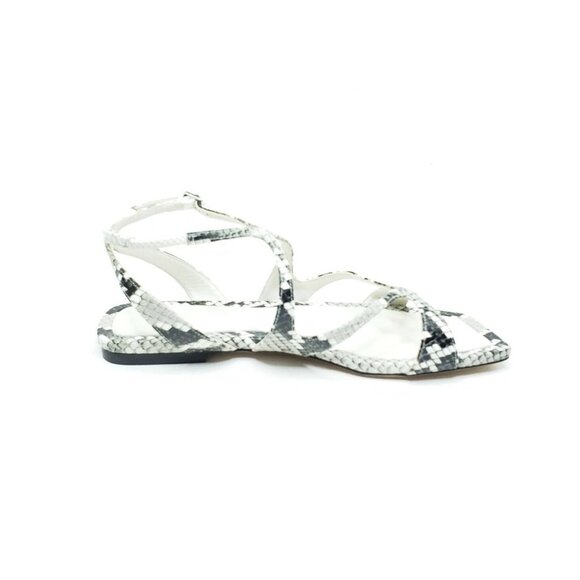 Jimmy Choo Ayla Flat Sandals Snakeskin Print Open Toe Strappy EUR 37/US 7 - Picture 10 of 13